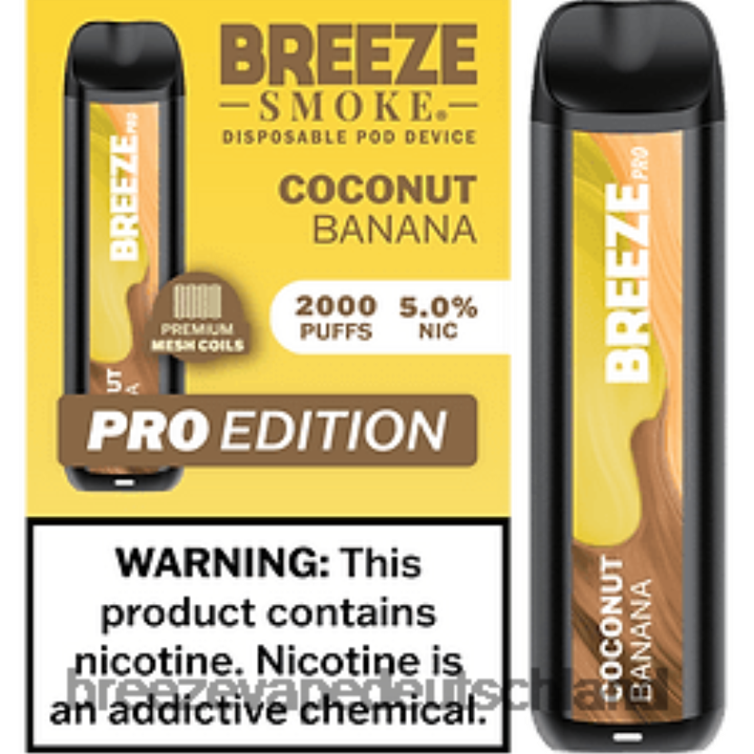 DB4FTR26 Breeze Pro 2000 Züge Kokos-Banane | Breeze Vape Ingredients
