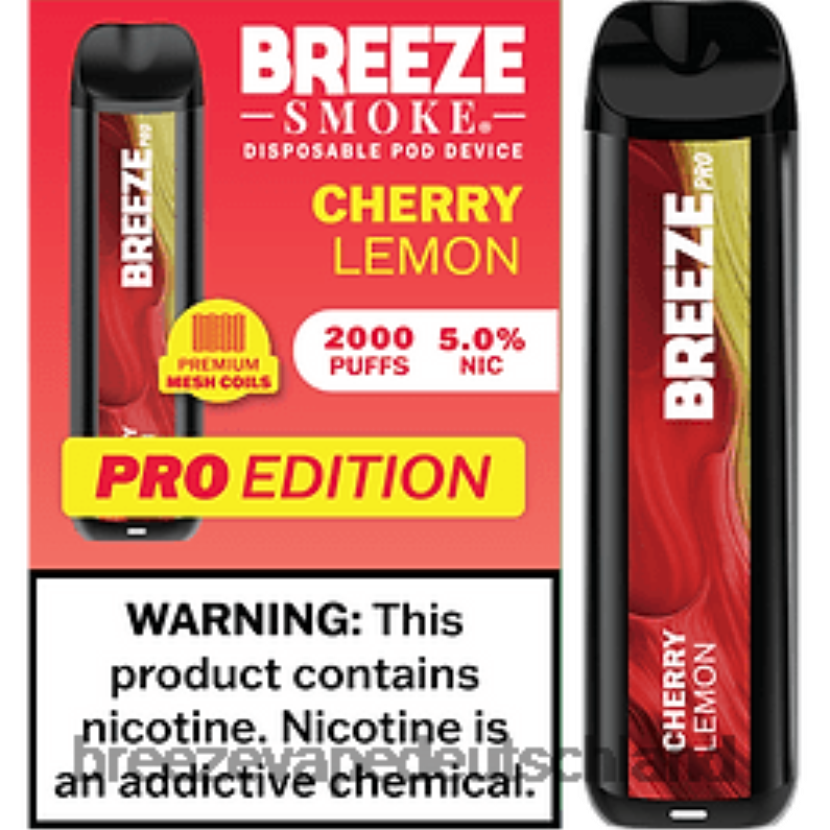 DB4FTR27 Breeze Pro 2000 Züge Kirschzitrone | Breeze Vape Pen