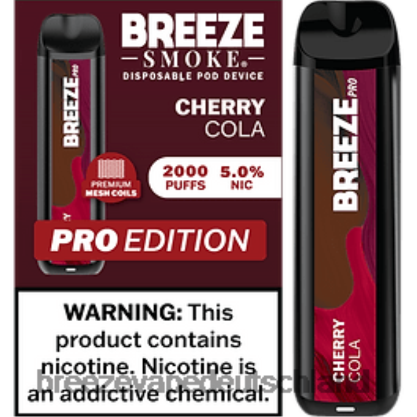 DB4FTR28 Breeze Pro 2000 Züge Kirschcola | Breeze Vape Charger
