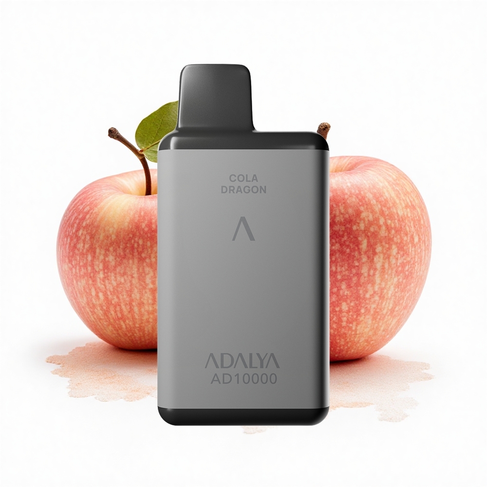 Adalya AD 10000 Puffs Die Zwei Äpfel - Edelstahlgrau mit USB-C