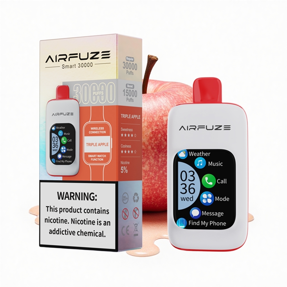 AirFuze Smart 30000 Puffs Dreifach-Apfel Smart 900mAh Typ-C TFT