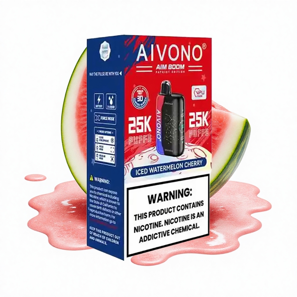 Aivono Aim Boom 25000 Puffs Gekühlte Wassermelone-Kirsche Leicht 90g Typ-C