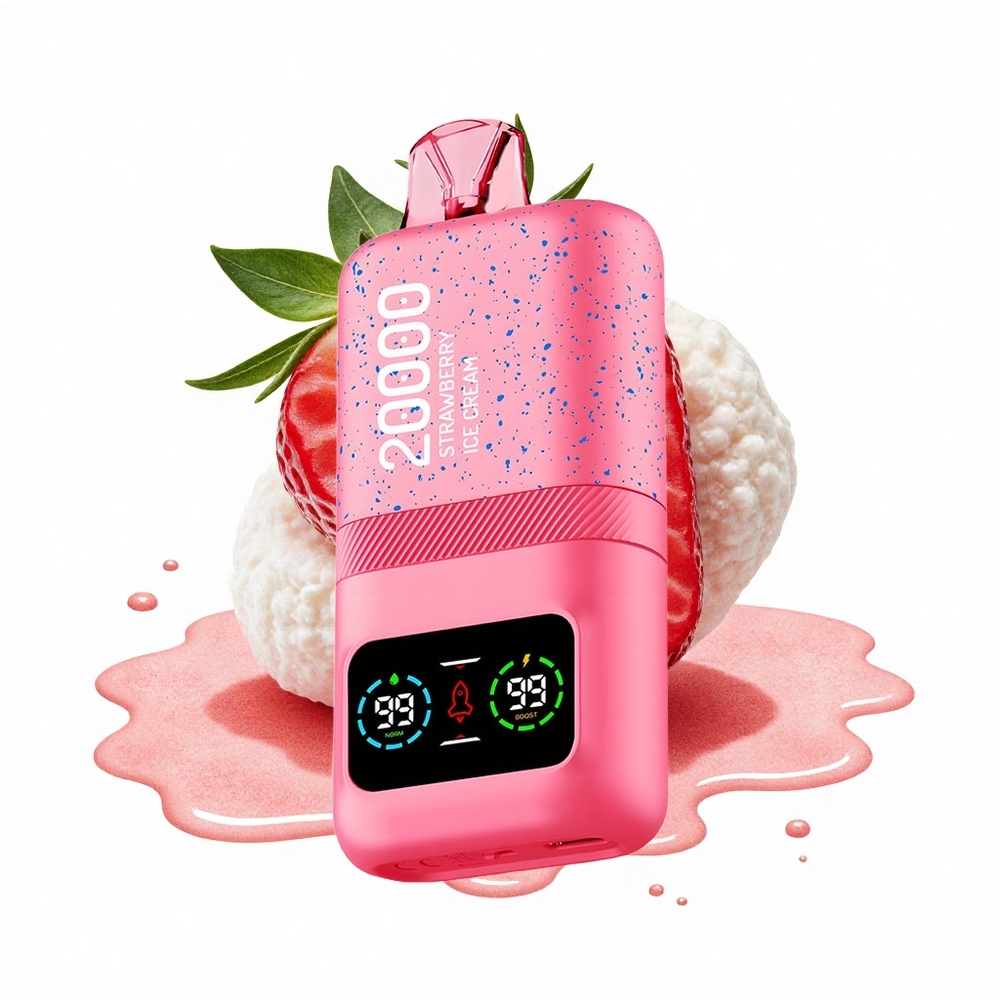 Aivono Aim Magic 20000 Puffs Erdbeereiscreme Dual Mesh Coils LCD Typ-C
