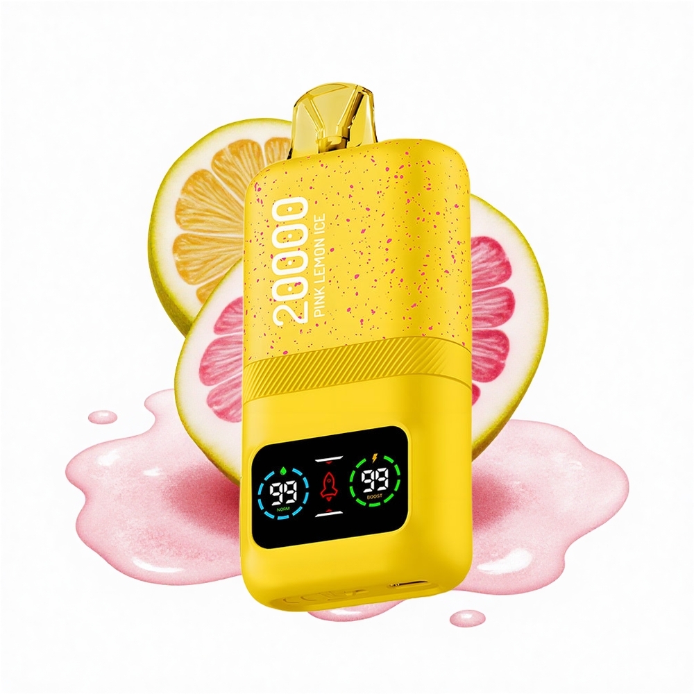 Aivono Aim Magic 20000 Puffs Rosa Zitroneneis mit Dual Mesh Coils und LCD-Anzeige