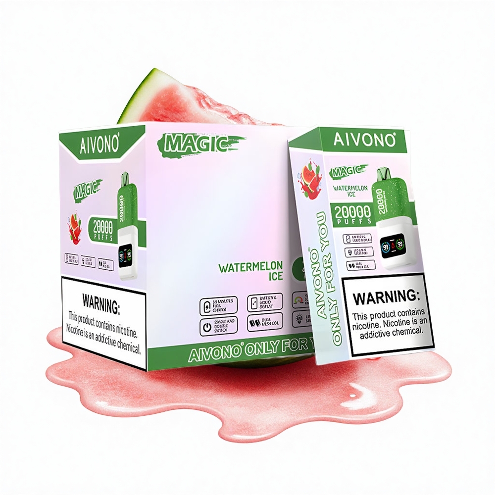 Aivono Aim Magic 20000 Puffs Wassermelone Eis mit Dual Mesh Coils und LCD-Anzeige
