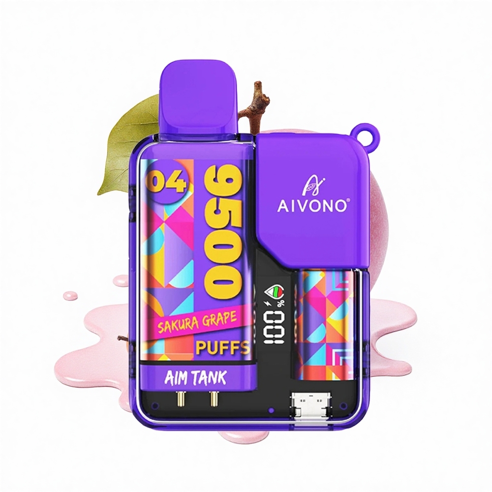 Aivono Aim Tank 9500 Puffs Kirschblüten-Traube 18ml Mesh LCD