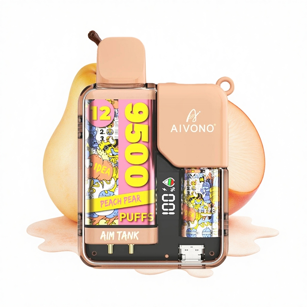 Aivono Aim Tank 9500 Puffs Pfirsich-Birne LCD Mesh 650mAh