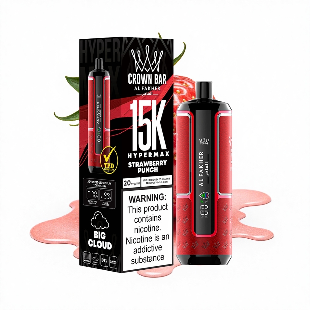 Al Fakher Crown Bar 15K Hypermax Erdbeer-Punsch 22ml Kompakt