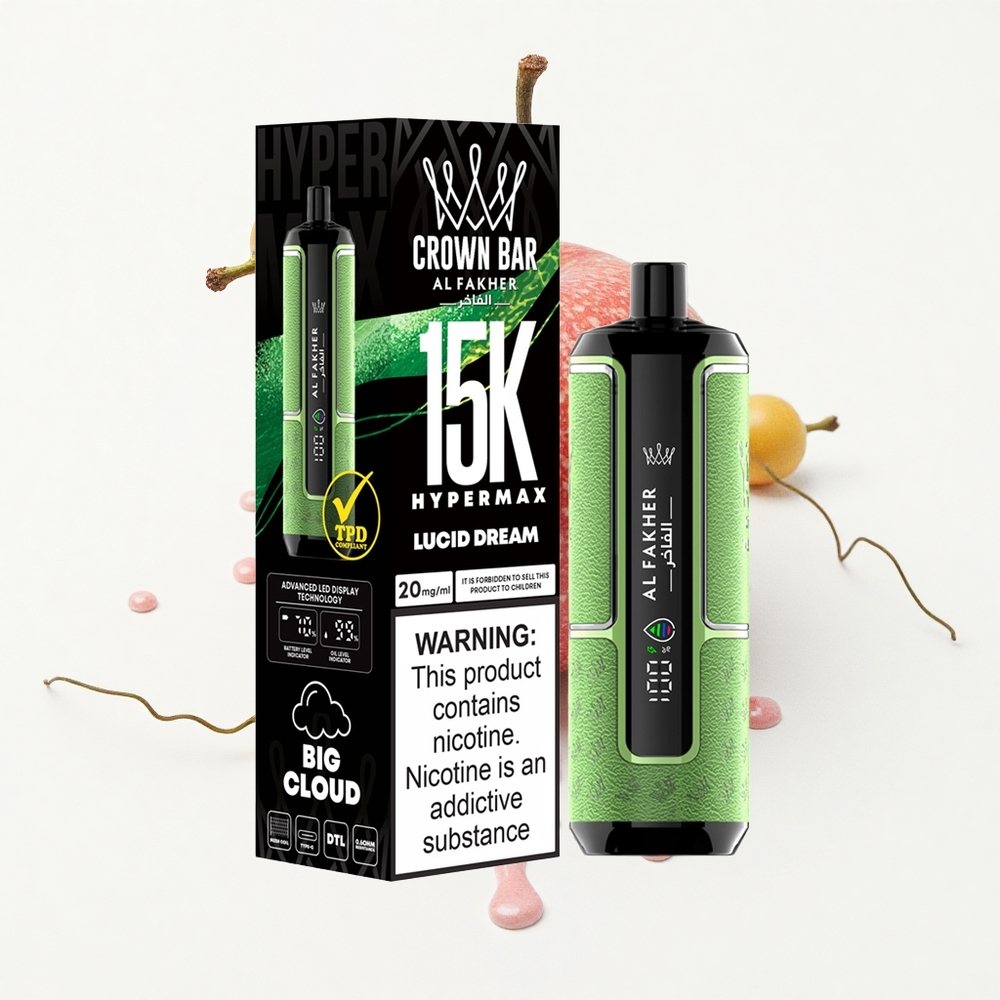 Al Fakher Crown Bar 15K Hypermax Klarer Traum 22ml 600mAh Typ-C