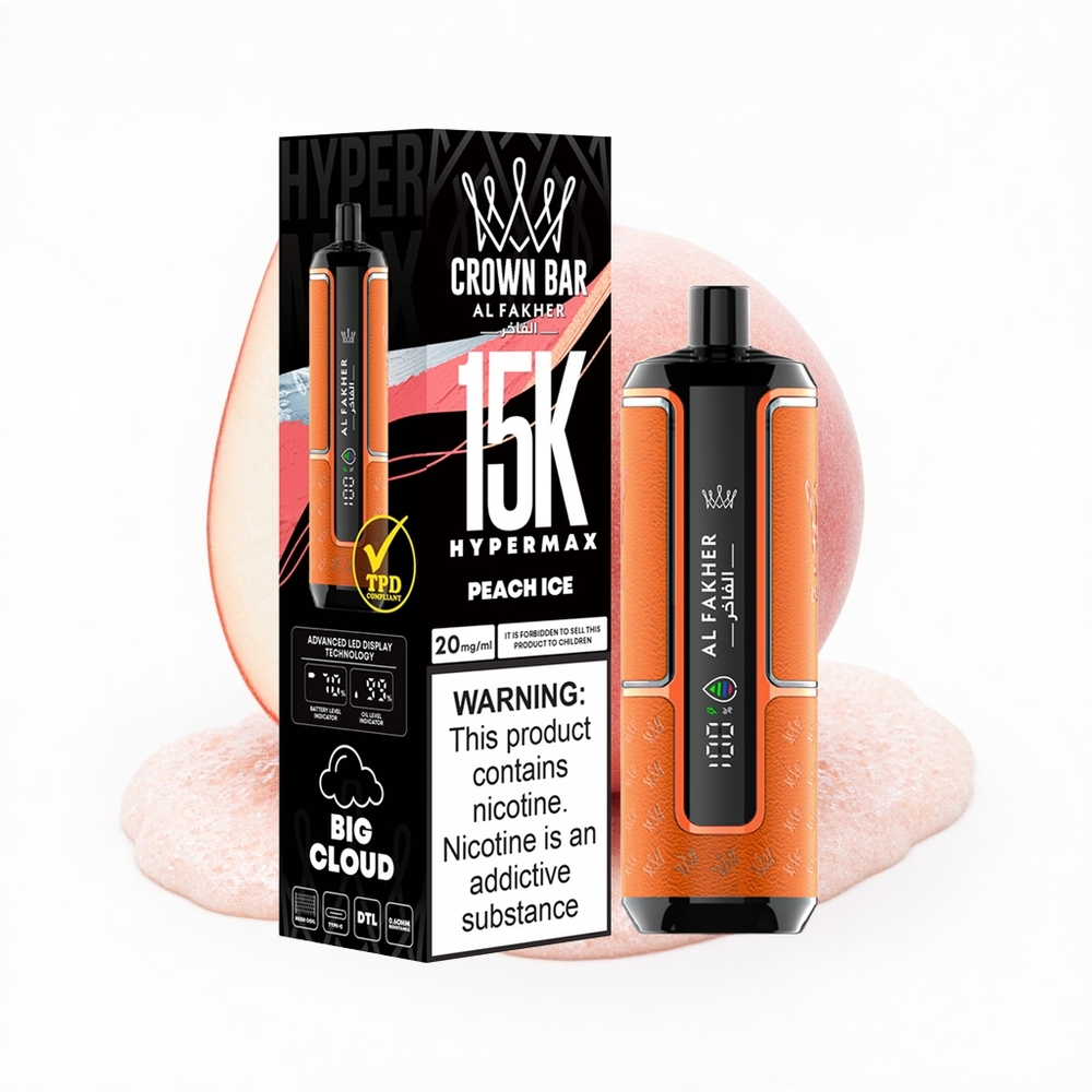 Al Fakher Crown Bar 15K Hypermax Pfirsich-Eis 600mAh Typ-C