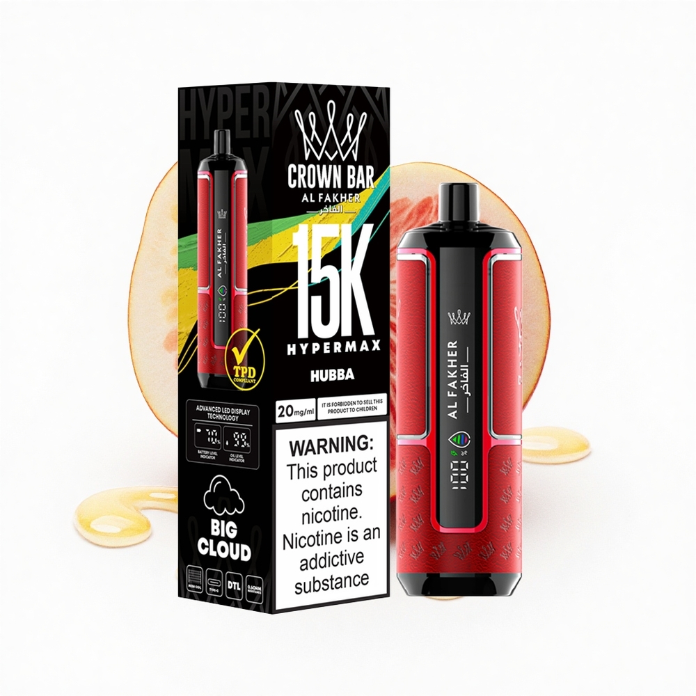Al Fakher Crown Bar 15K Hypermax Tragbarer 22ml Typ-C Lungenzug Verdampfer