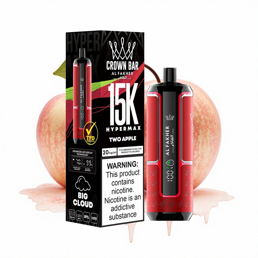 Al Fakher Crown Bar 15K Hypermax Zwei Apfel Leicht Typ-C 22ml