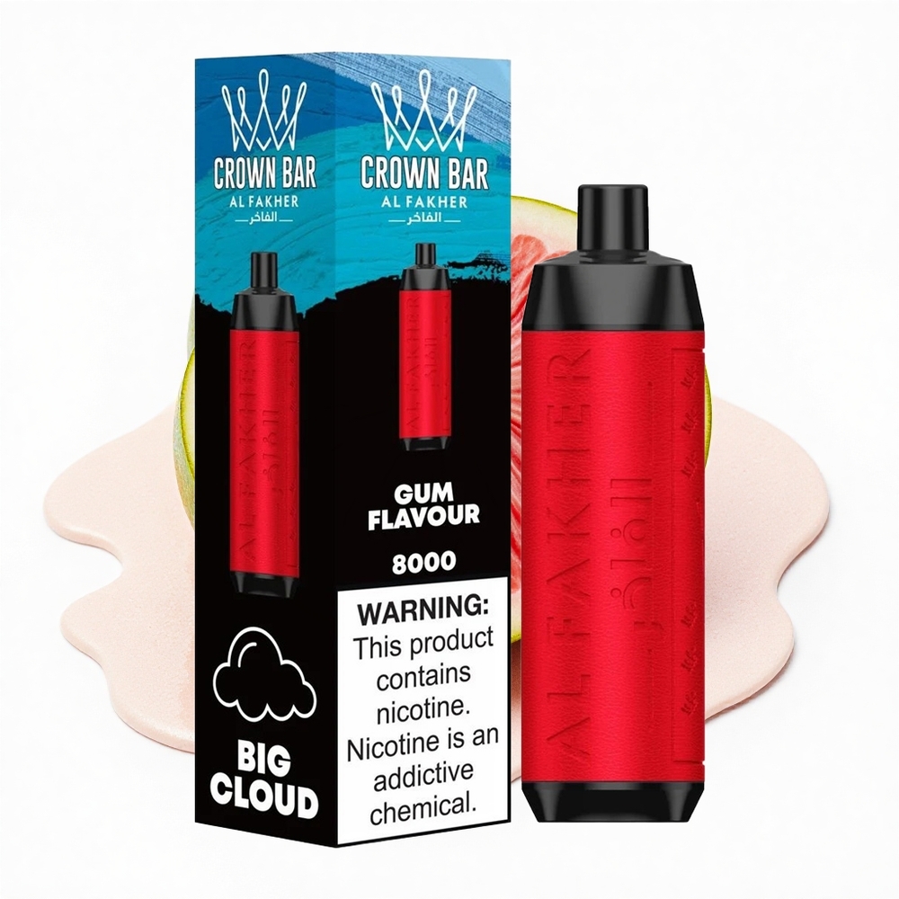 Al Fakher Crown Bar 8000 Crystal Einweg-Vape mit Kaugeschmack und 18ml Flüssigkeit
