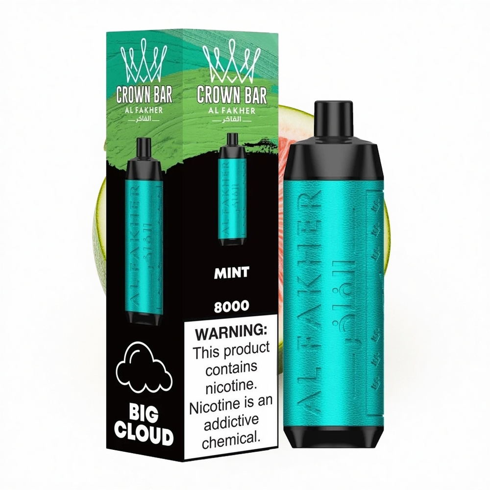 Al Fakher Crown Bar 8000 Crystal Minze Einweg Vape mit 600mAh und 18ml