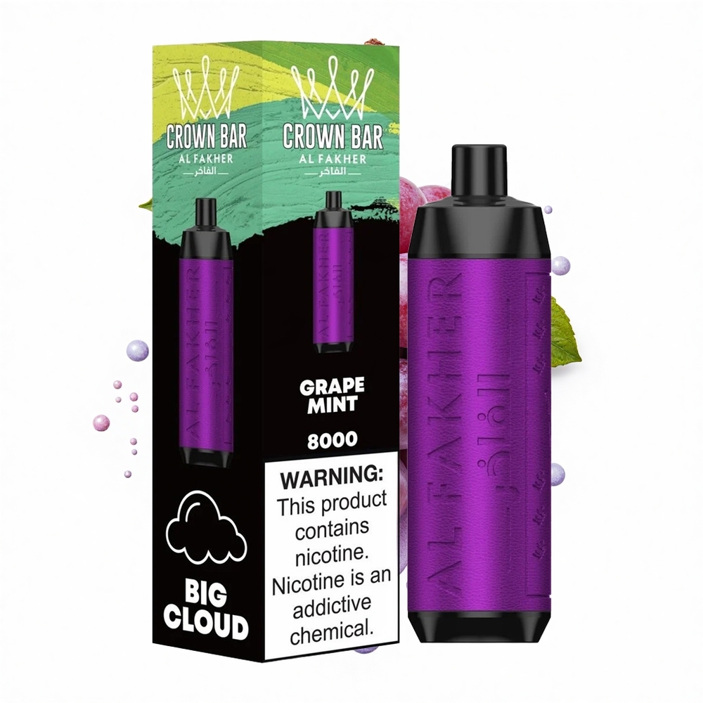 Al Fakher Crown Bar 8000 Crystal Traubenminze 600mAh Typ-C