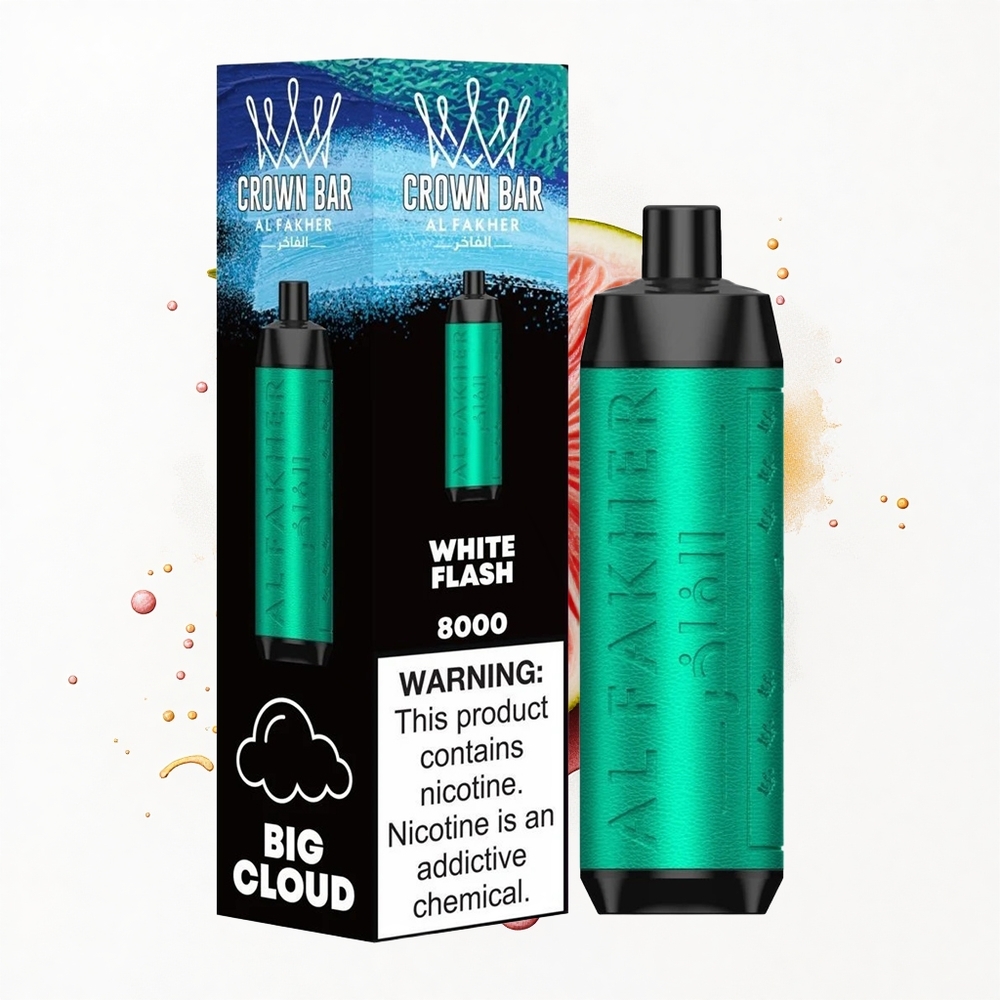 Al Fakher Crown Bar 8000 Crystal Weißer Blitz 600mAh Typ-C 18ml