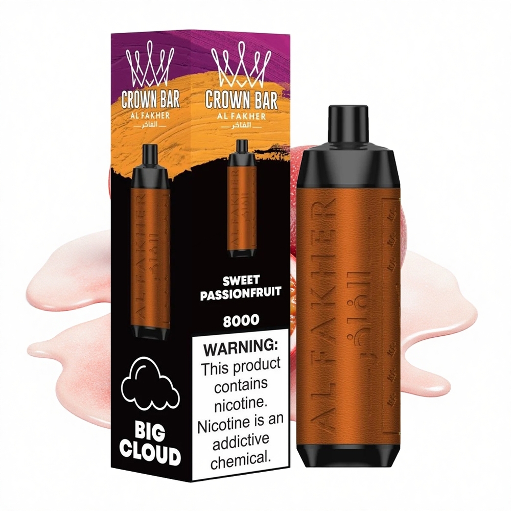 Al Fakher Crown Bar 8000 Crystal Zuckerpassionsfrucht 600mAh Typ-C 18ml
