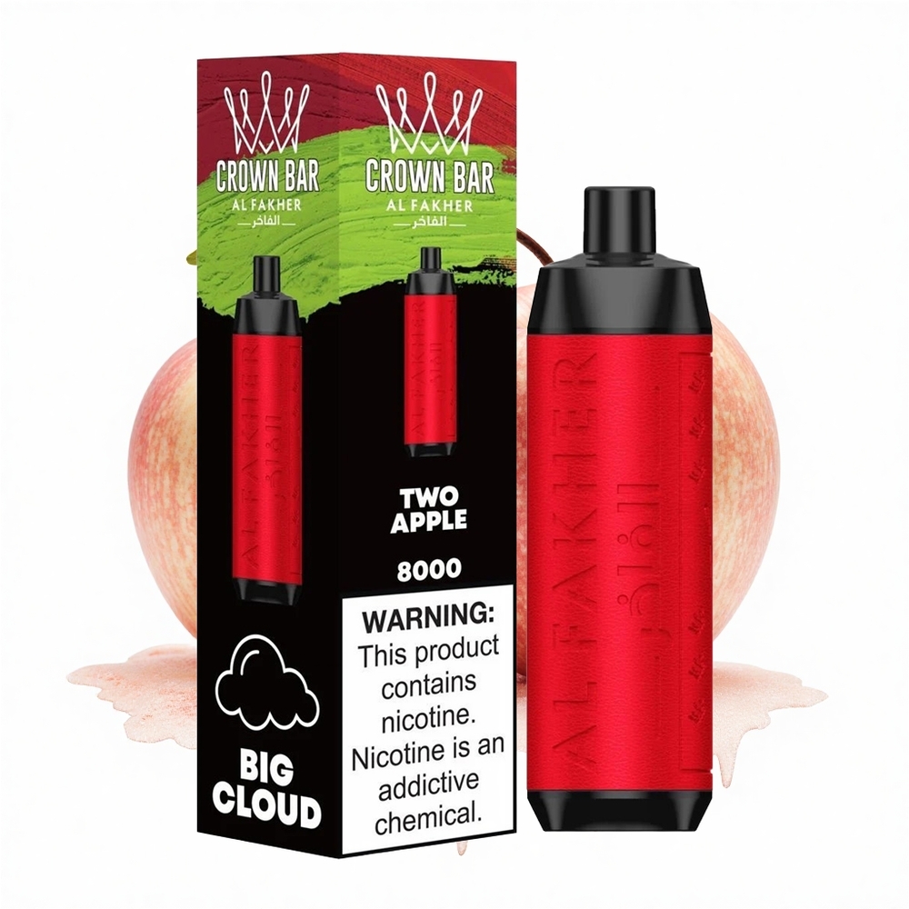Al Fakher Crown Bar 8000 Crystal Zwei Äpfel 18ml Typ-C 600mAh