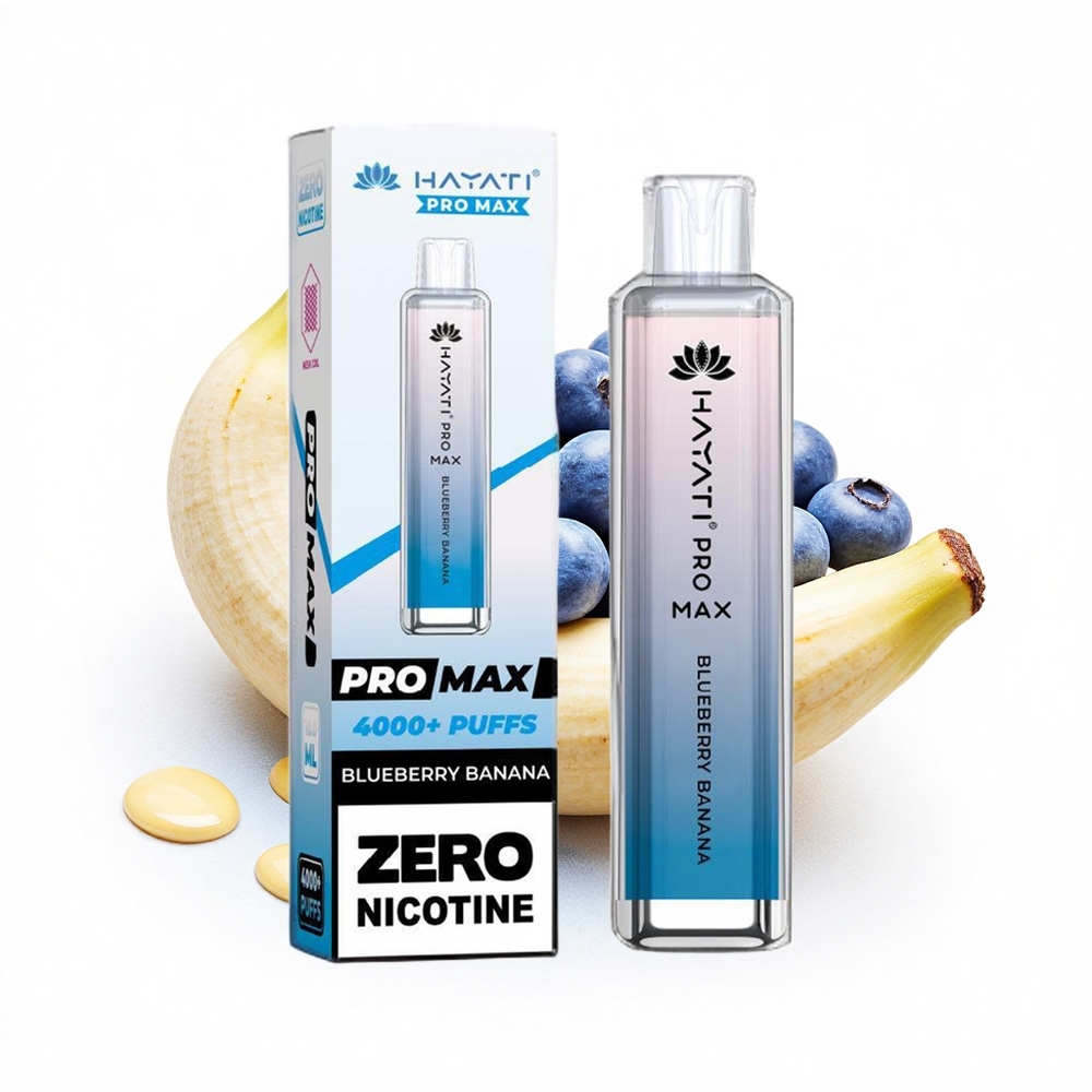 Hayati Pro Max 4000 Puffs Blaubeere Banane Dual Mesh Rechargebar Kristall