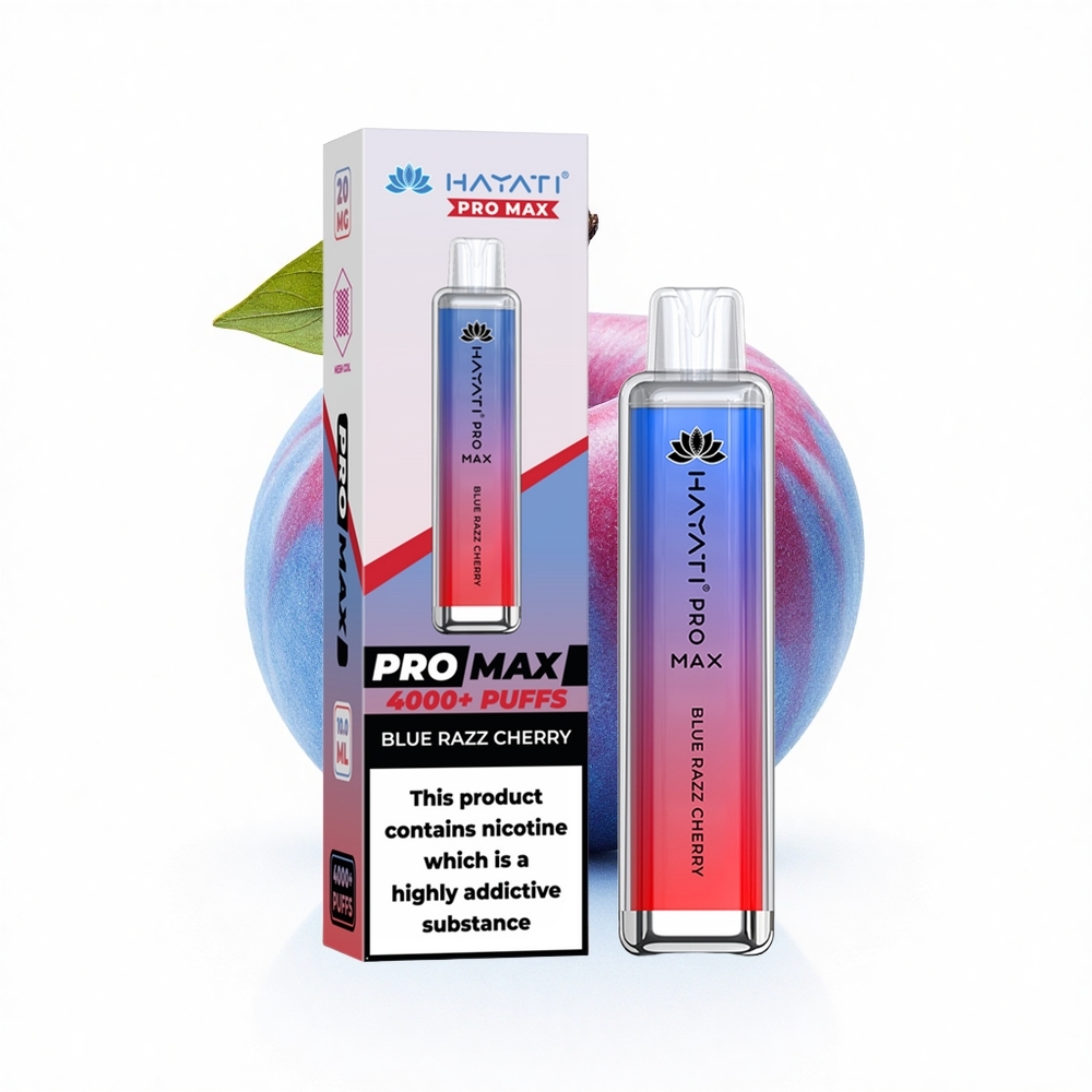 Hayati Pro Max 4000 Puffs Blaue Himbeer-Kirsche Dual-Mesh Rechargeable TPD