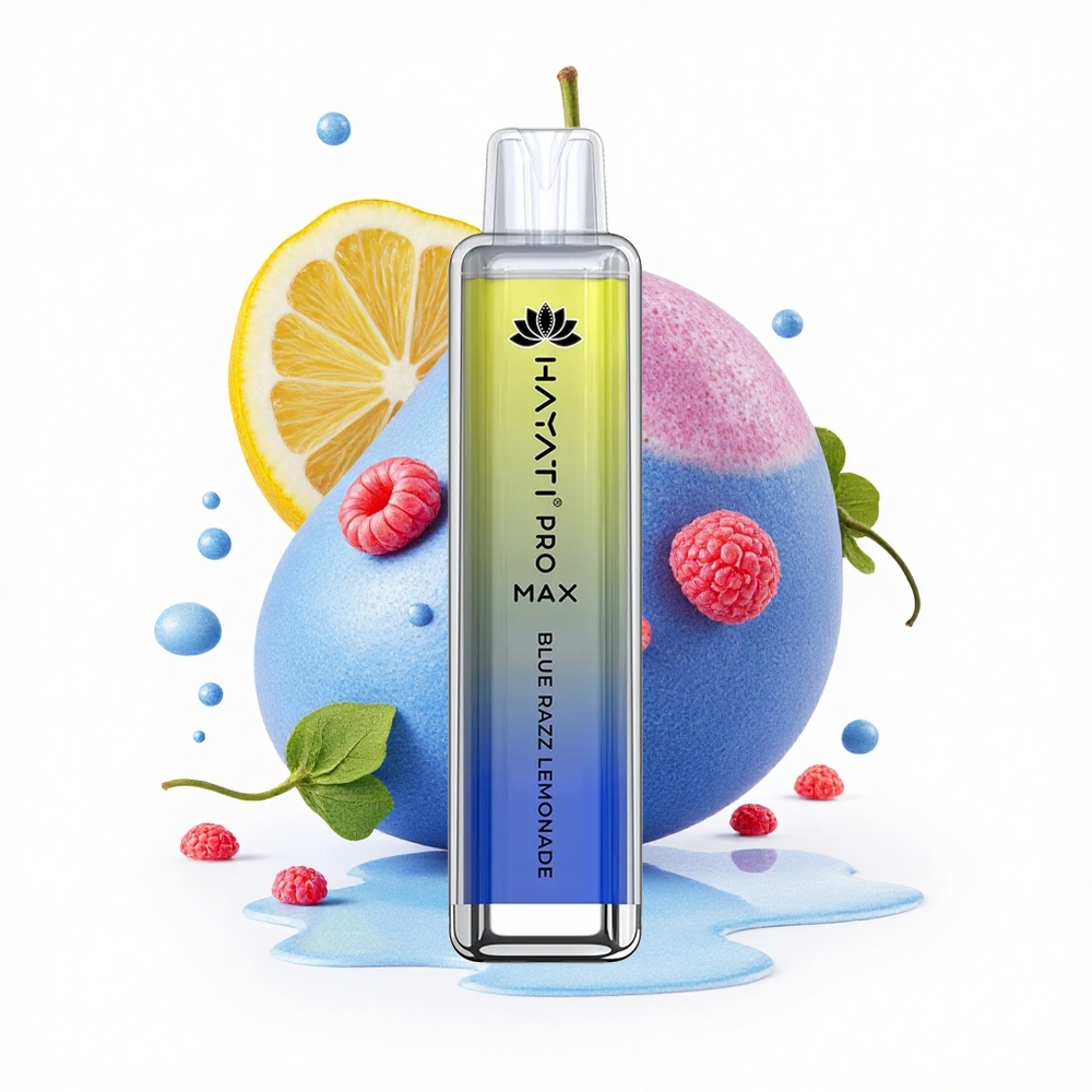 Hayati Pro Max 4000 Puffs Blaue Himbeerlimonade mit Dual-Mesh-Coil und wiederaufladbarem Akku