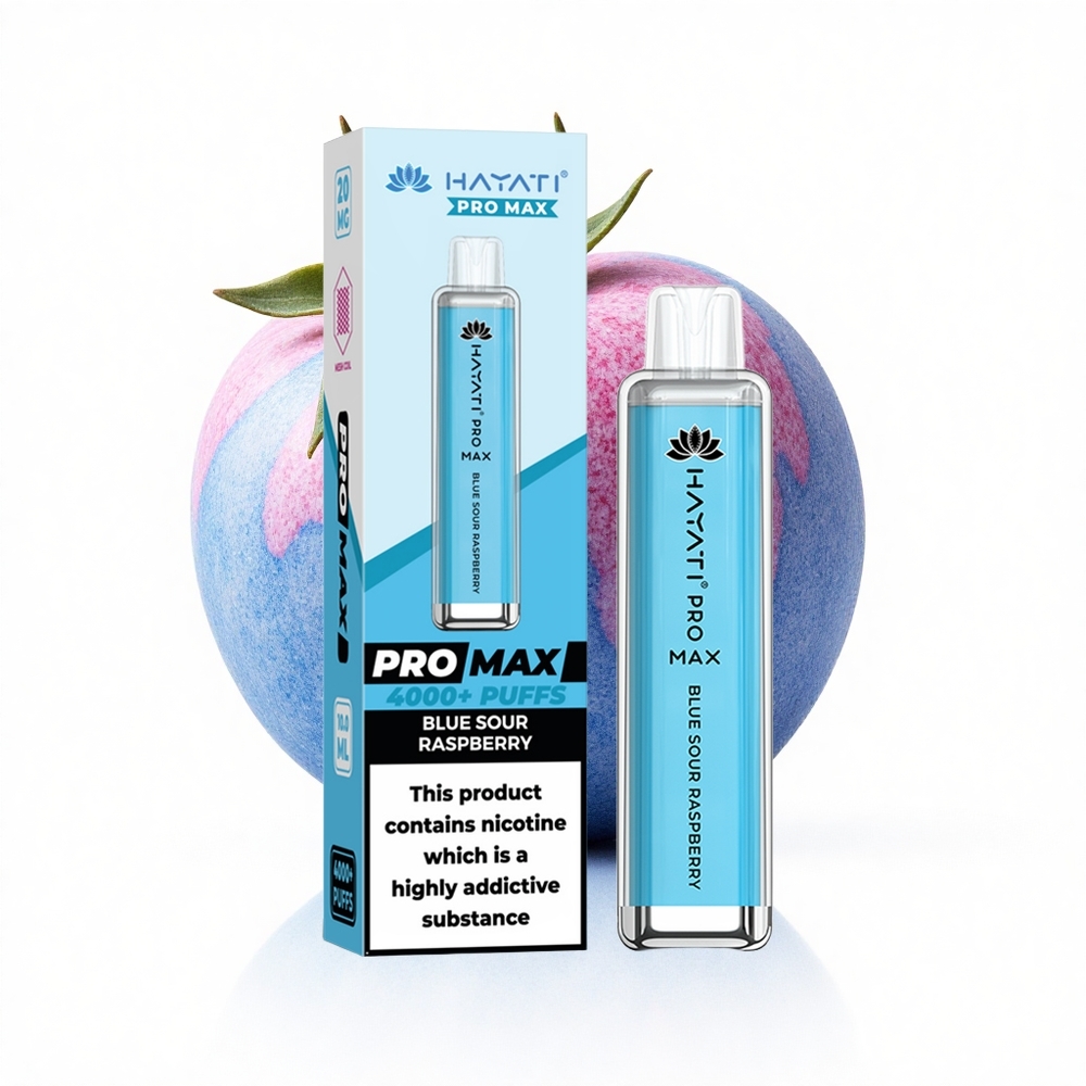 Hayati Pro Max 4000 Puffs Blauer Sauer-Himbeer Dual-Mesh Ladebar