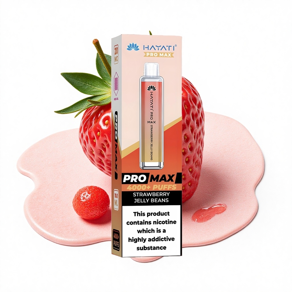 Hayati Pro Max 4000 Puffs Erdbeer-Gelee-Bohnen Dual-Mesh 1400mAh
