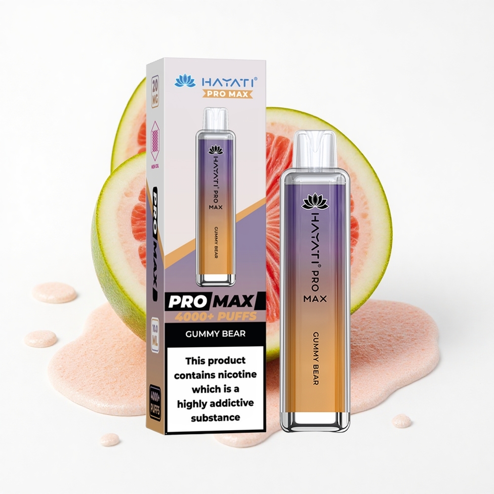 Hayati Pro Max 4000 Puffs Gummibär Pro Dual Mesh 1400mAh Kristall