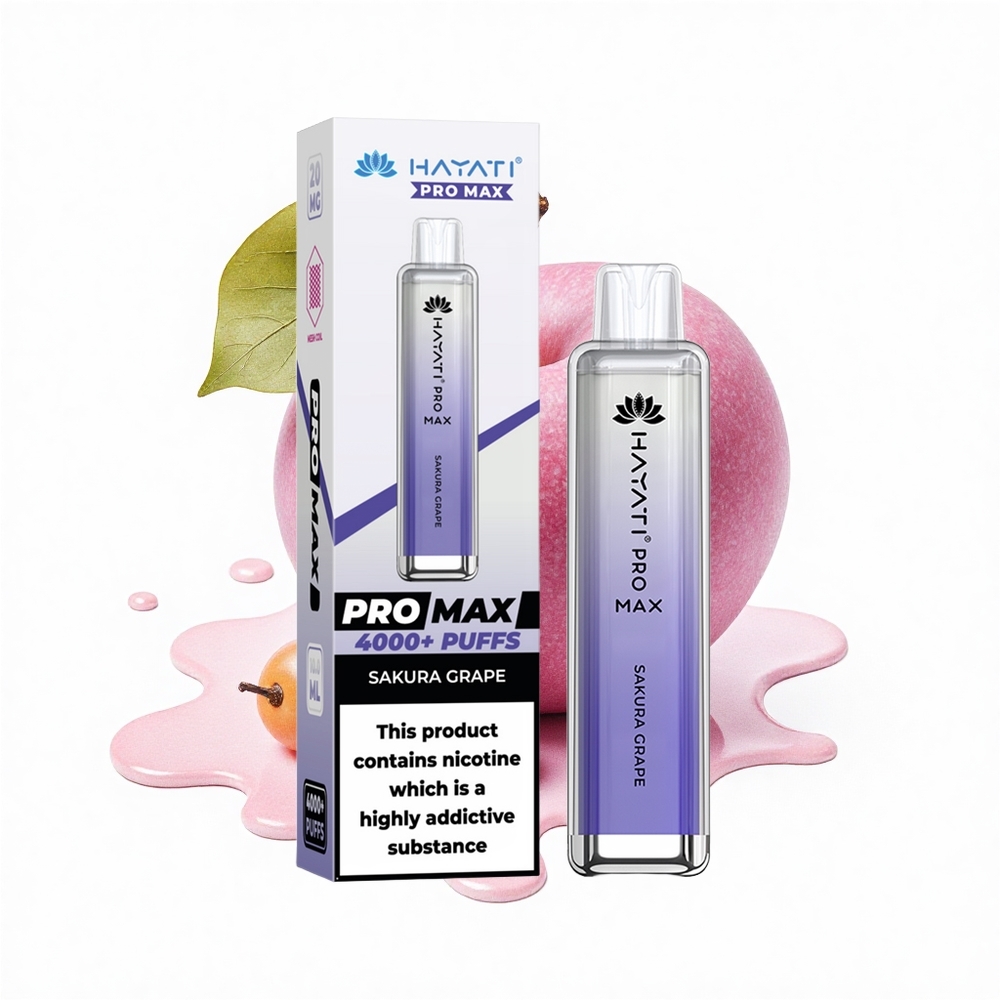 Hayati Pro Max 4000 Puffs Kirschblüten-Traube Dual Mesh 1400mAh