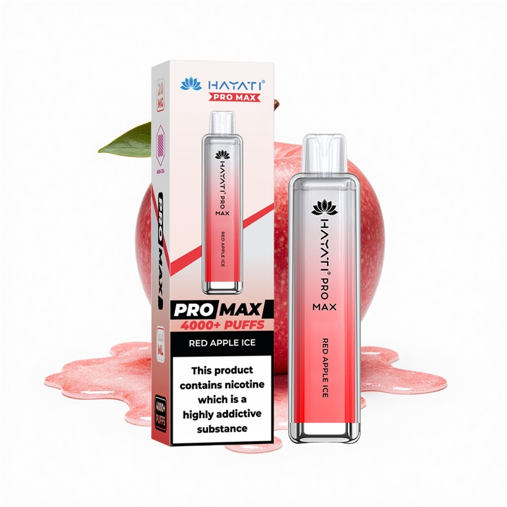 Hayati Pro Max 4000 Puffs Roter Apfel Eis Dual Coil Rechargebar