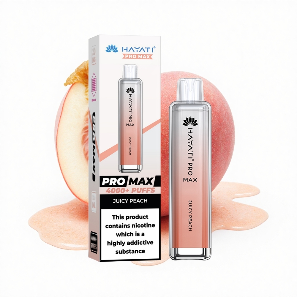 Hayati Pro Max 4000 Puffs Saftiger Pfirsich Dual Mesh Rechargebar