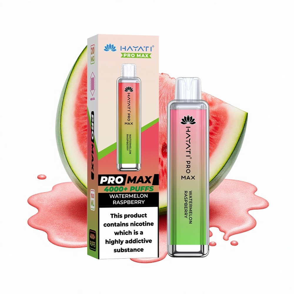 Hayati Pro Max 4000 Puffs Wassermelone Himbeere Dual Mesh 1400mAh Kristall