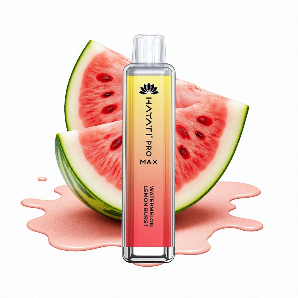 Hayati Pro Max 4000 Puffs Wassermelone Zitronen-Knall mit Dual-Mesh-Coil und LED-Leuchte