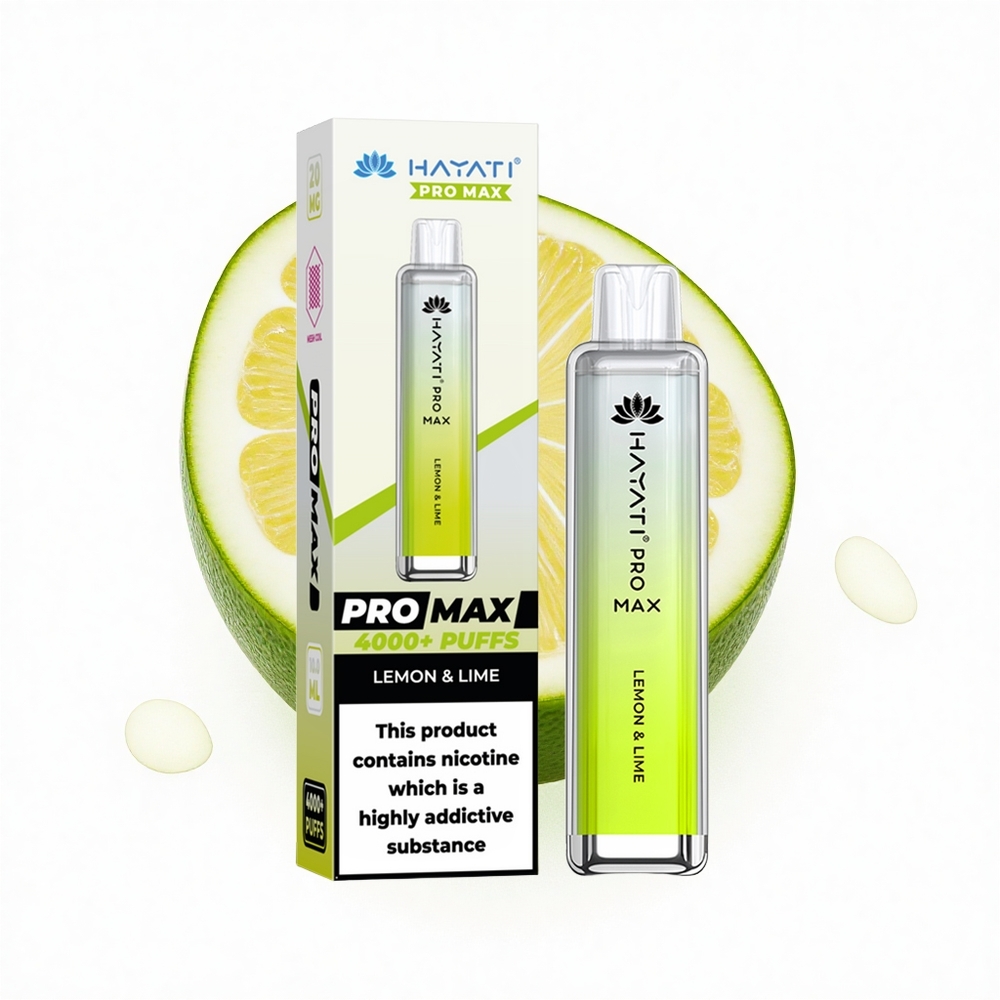 Hayati Pro Max 4000 Puffs Zitrone & Limette Dual Mesh 1400mAh Crystal
