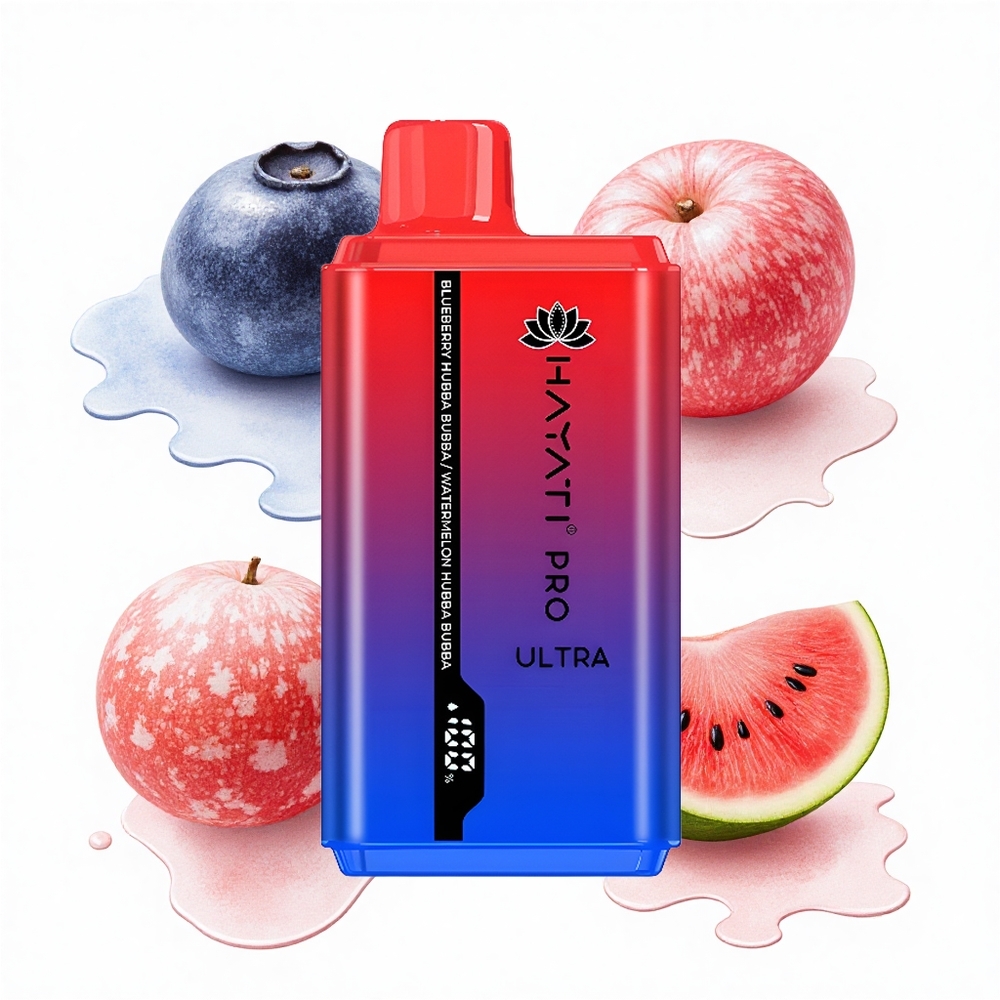Hayati Pro Ultra 15000 Puffs Blaubeere Wassermelone Hubba Bubba 15000 850mAh 24ml