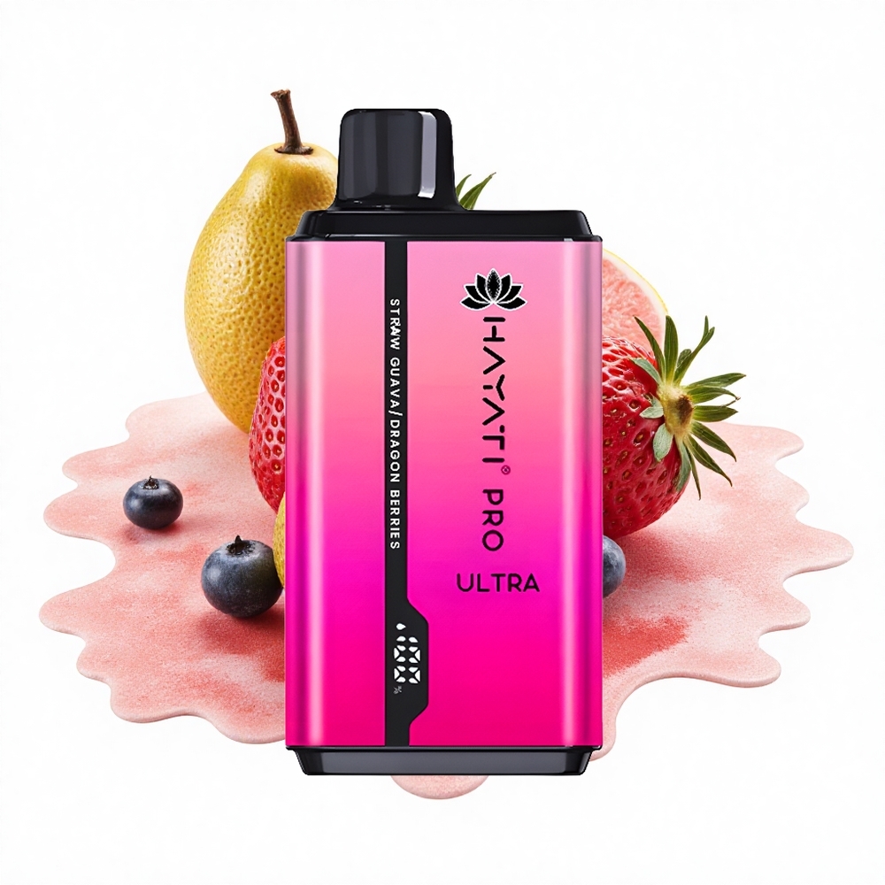 Hayati Pro Ultra 15000 Puffs Erdbeer-Guava-Drachenbeeren mit 850mAh und 12ml