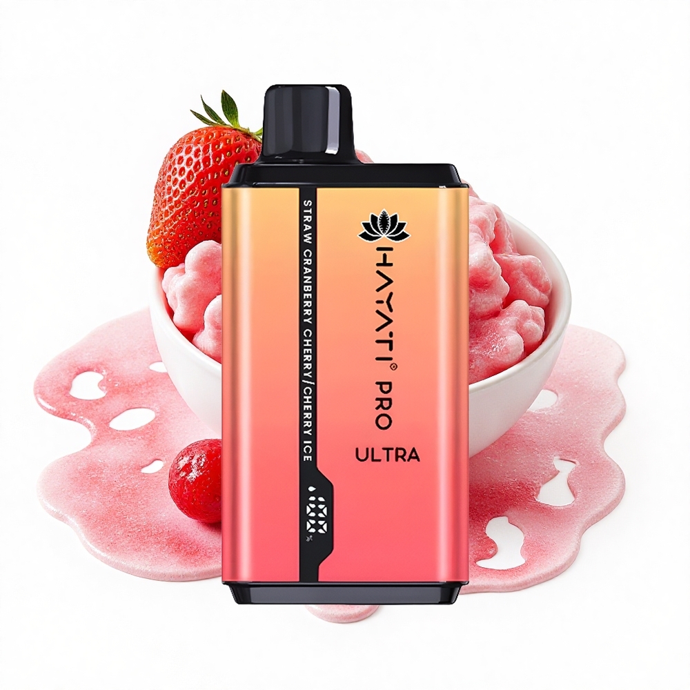 Hayati Pro Ultra 15000 Puffs Erdbeer-Preiselbeer-Kirsche Eis 850mAh 24ml 2%