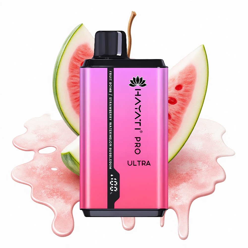 Hayati Pro Ultra 15000 Puffs Frucht Bombe Stroh' Wassermelone Kaugummi 850mAh 24ml