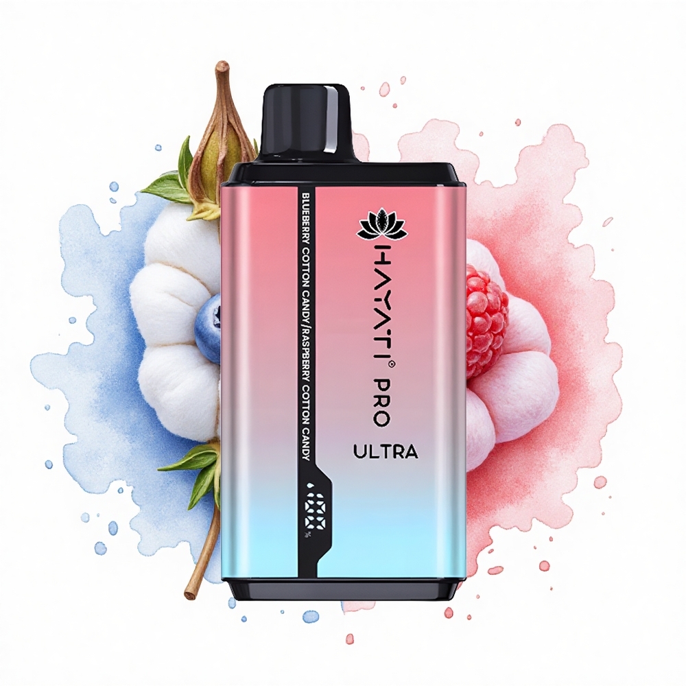 Hayati Pro Ultra 15000 Puffs Heidelbeer Zuckerwatte Himbeer Zuckerwatte 850mAh 24ml
