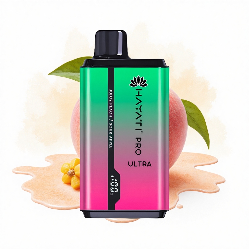 Hayati Pro Ultra 15000 Puffs Saurer Apfel Saftiger Pfirsich 850mAh 24ml