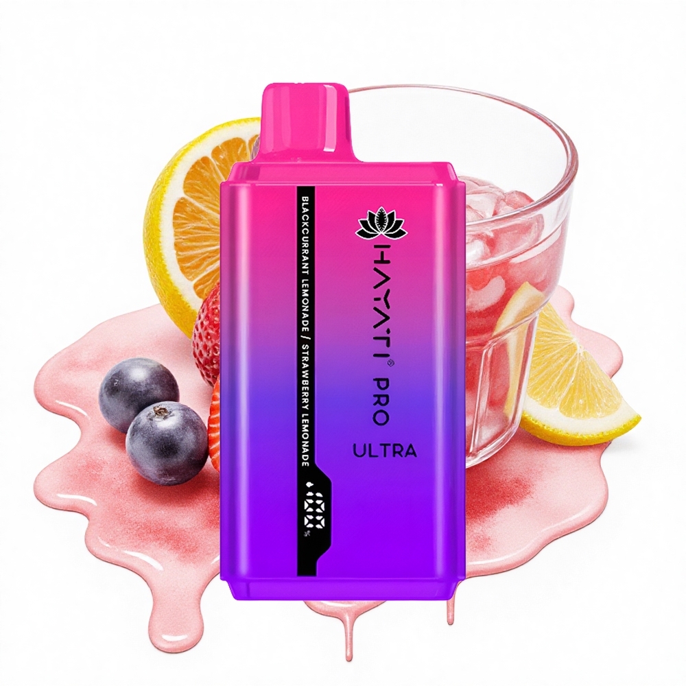 Hayati Pro Ultra 15000 Puffs Schwarze Johannisbeere Zitronenlimonade Erdbeere Zitronenlimonade 850mAh 24ml 2%