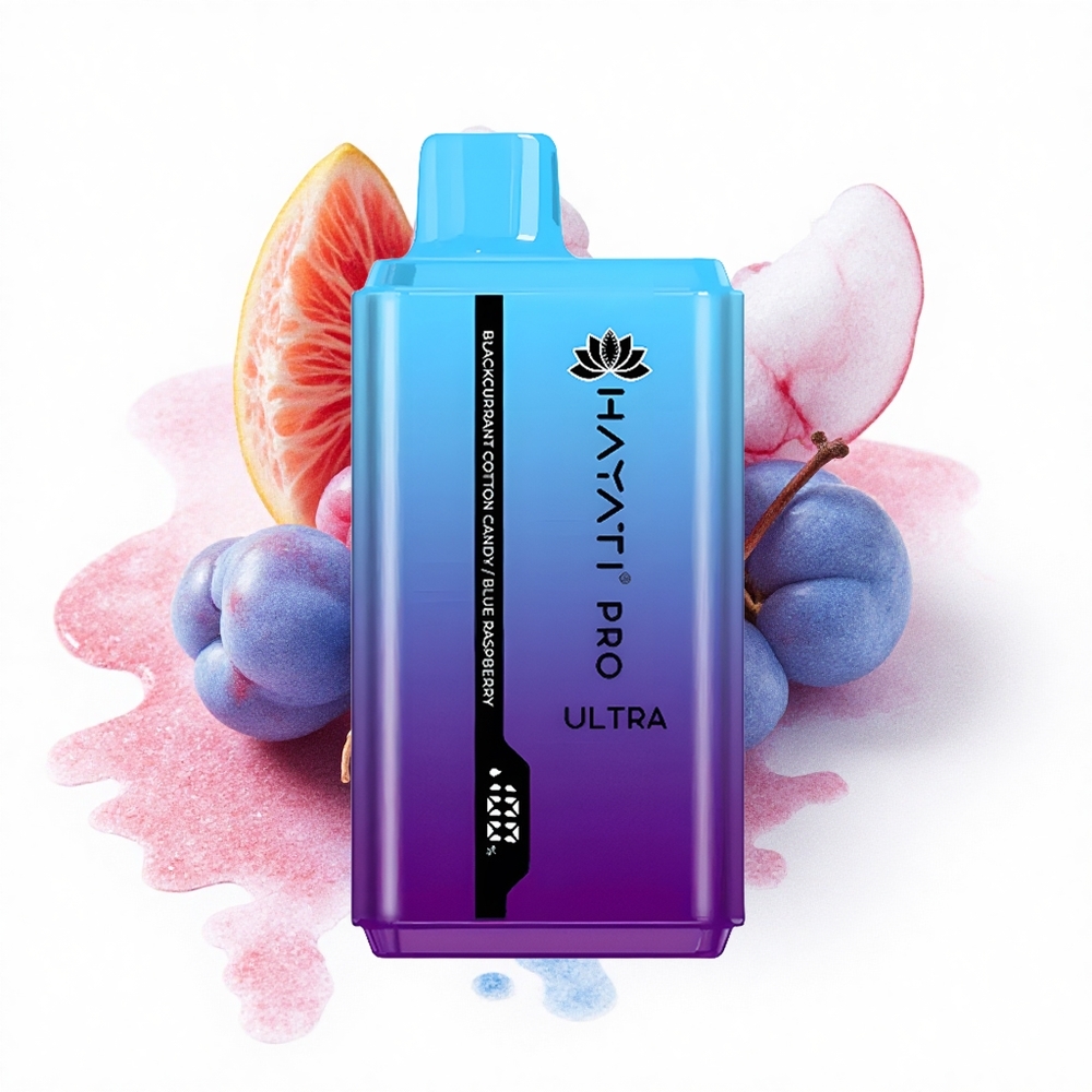 Hayati Pro Ultra 15000 Puffs Schwarze Johannisbeere Zuckerwatte Blaue Himbeere mit 850mAh und 2% Nikotin