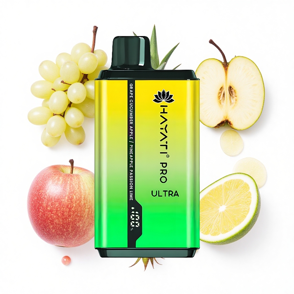 Hayati Pro Ultra 15000 Puffs Traube Gurke Ananas Apfel Leidenschaft 850mAh 24ml 2%