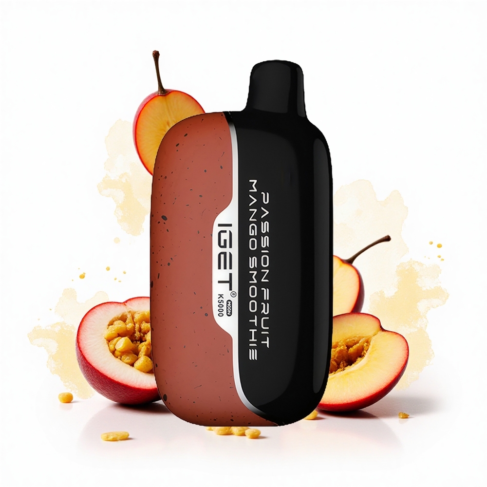 IGET Moon K5000 Puffs Leidenschaftliche Frucht-Mango-Smoothie mit PC-Material und 1,35 Ohm Mesh Coil