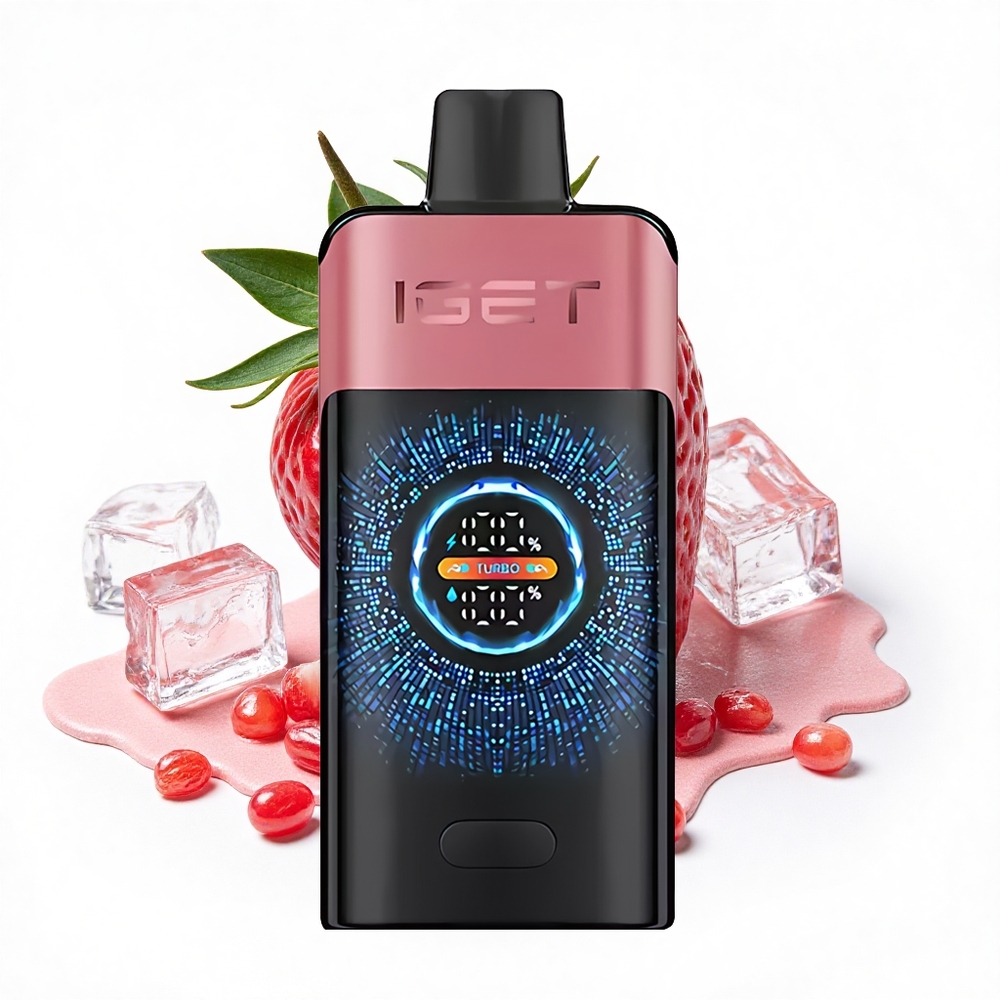 IGET ONE 12000 Puffs Erdbeer-Granatapfel-Eis mit Dual-Mesh-Coil und Farbbildschirm