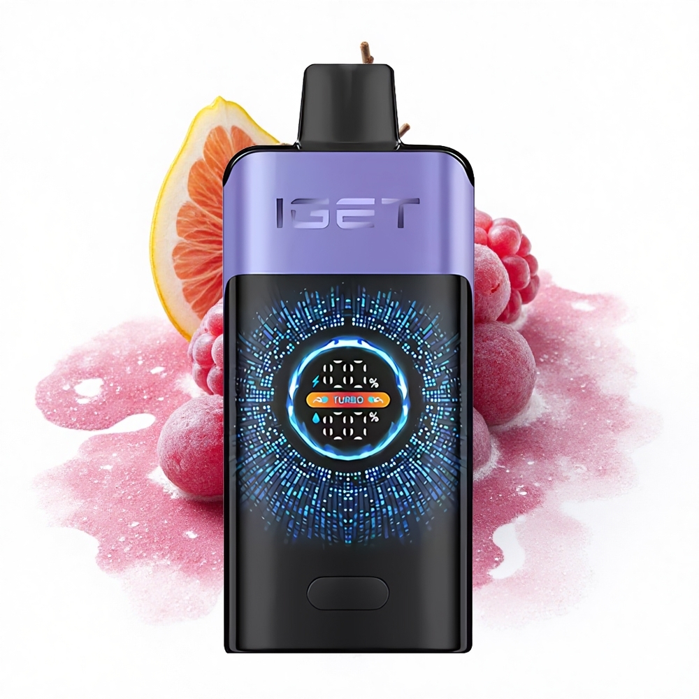 IGET ONE 12000 Puffs Himbeer-Trauben-Eis Dual Mesh Curved Screen