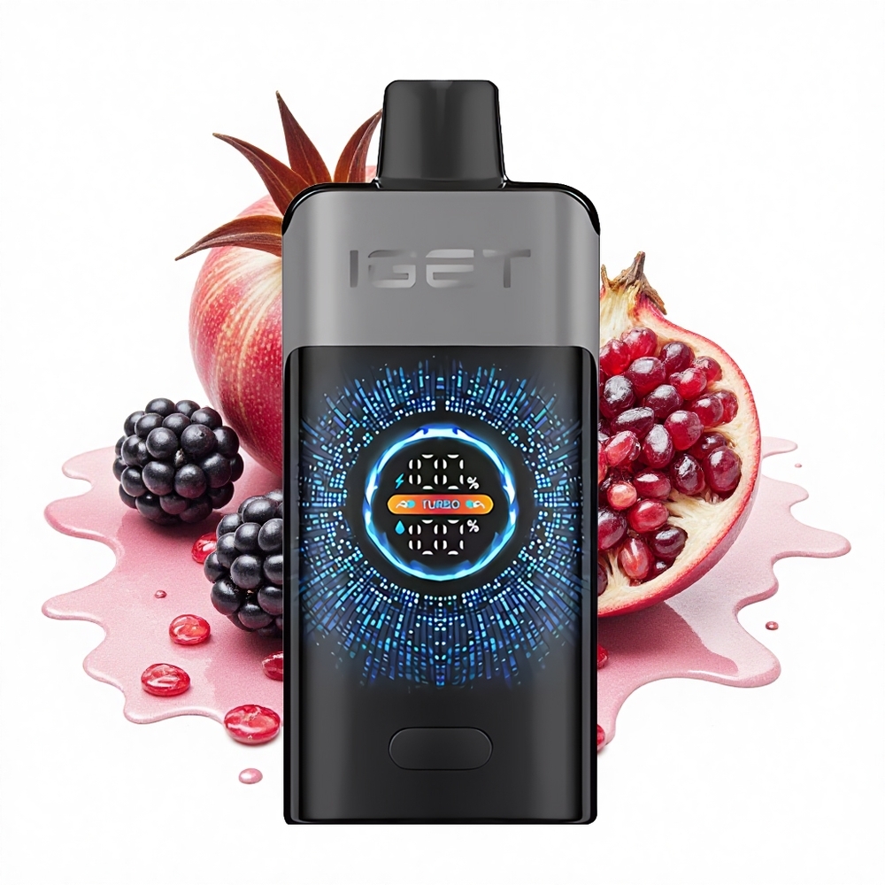 IGET ONE 12000 Puffs Schwarze Johannisbeere Kirsche Granatapfel Dual Mesh Coil Großes Farbdisplay