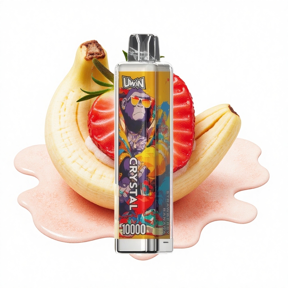 Uwin Crystal 10000 Puffs Erdbeer-Banane RGB Licht 18ml 650mAh