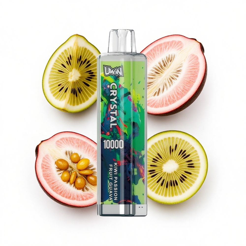 Uwin Crystal 10000 Puffs Kiwi Maracuja Guave mit RGB-Licht und Mesh-Spule