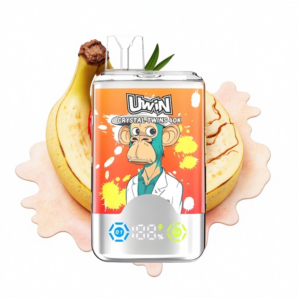 Uwin Crystal Twins 40000 Puffs Erdbeer-Banane-Liebe 66 Doppelgeschmack 32ml Typ-C